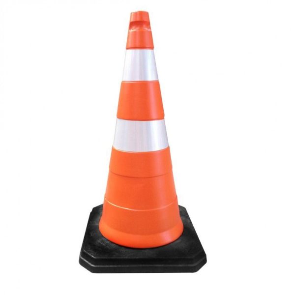 Cone sinalização refletivo com base pesada 75CM
